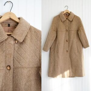vtg Your Sixth Sense brown tan shaggy wool heavy coat‎